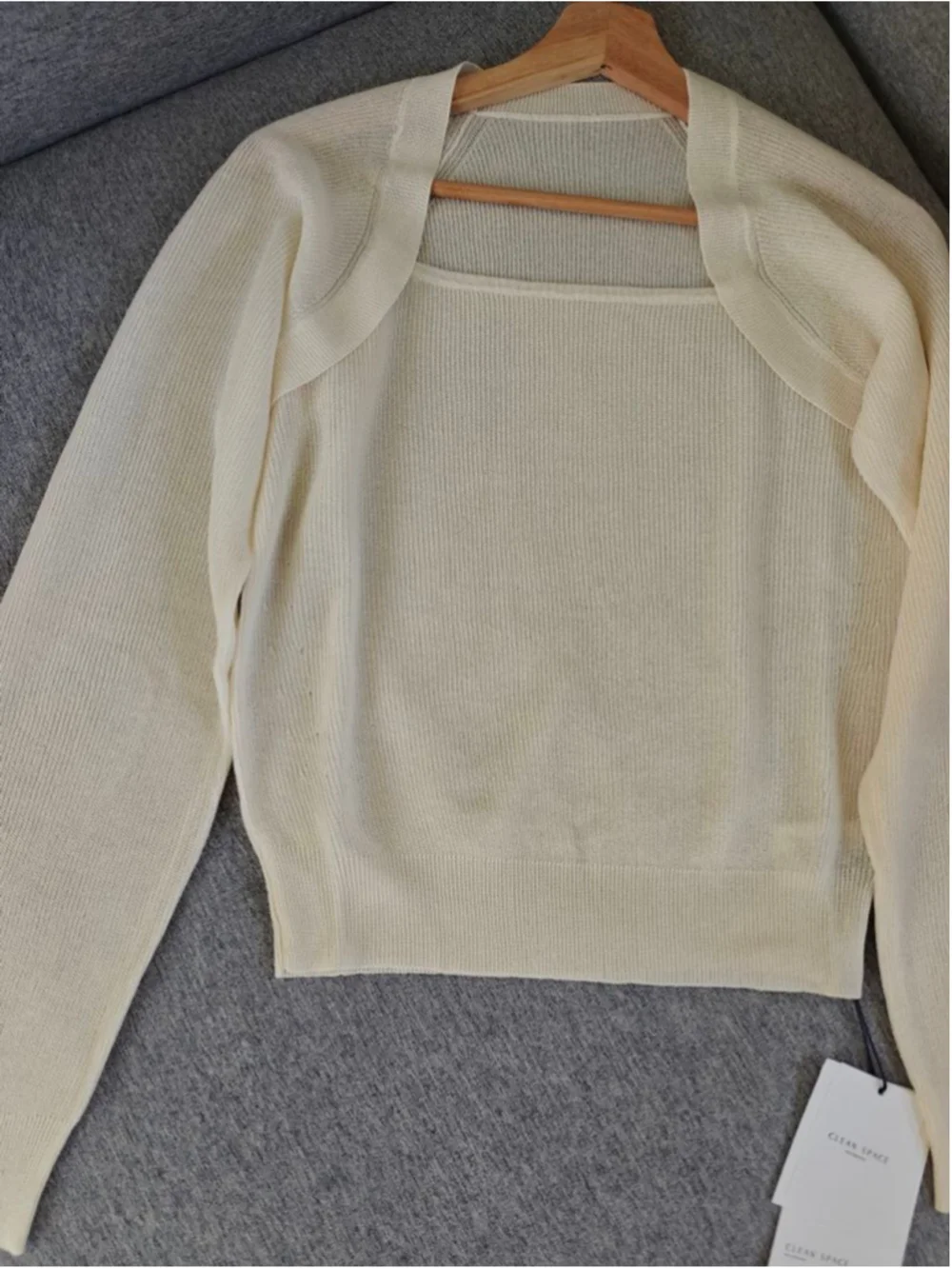 Ivory 2-in-1 Layered Knit Top | Square Neck Minimalist Sweater